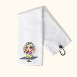 Personalisierte Multicolor Cartoon Sport Mädchen Waffel Handtuch mit Namen und hängenden Clip Portable Geburtstag Sport Zubehör Geschenk für Sportlieb