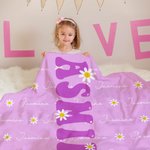 Personlig Daisy Bubble Title Mjuk plädfilt med upprepande namn Multicolor Heminredning Födelsedag Julklapp för flickor Kvinnor
