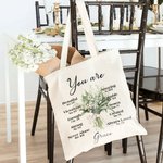 Personalized Birth Flower Bouquet Bible Verse Canvas Tote Bag with Name Inspirational Christmas Birthday Christian Gift for Women