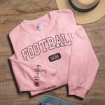 Personalized Multicolor Football Mom Dad Crewneck Sweatshirt Hoodie with 1 - 6 Kid Names Birthday Sports Event Cheer Accessories Gift for Family