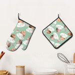 Cappello da cuoco personalizzato con foto del viso del bambino Guanto da cucina resistente al calore e set di portapentole Regalo di compleanno per gli amanti della cucina