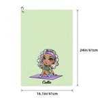 Personalisierte Multicolor Cartoon Sport Mädchen Waffel Handtuch mit Namen und hängenden Clip Portable Geburtstag Sport Zubehör Geschenk für Sportlieb