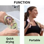 Personalisierte Multicolor Cartoon Sport Mädchen Waffel Handtuch mit Namen und hängenden Clip Portable Geburtstag Sport Zubehör Geschenk für Sportlieb