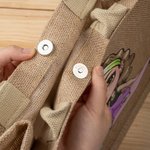 Personalizzato Cartoon Sport Girl Grande borsa in iuta con nome Palestra Allenamento Regalo di compleanno per gli amanti dello sport 7