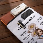 Personalized Cute Cartoon Girl with Birth Flower Book Sleeve Cover with Name and Bible Verse Christian Christmas Gift for Women Book Bookworm
