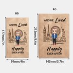 Personalized Cartoon Character World Travel Journal 200 Pages Leather Notebook with Name and Text Travel Essentials Birthday Gift for Traveler Friends