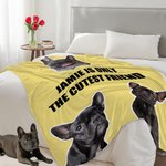 Personalised Multicolour 1-6 Pet Photos Soft Warm Throw Blanket with Text Home Decor Birthday Christmas Gift for Dog Cat Owners Lovers