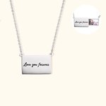 Collana personalizzata con medaglione fotografico estraibile con testo inciso Regalo di compleanno e anniversario per lei