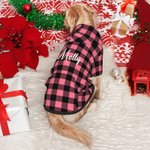 Personalizado clásico a cuadros suave caliente cachorro perro sudadera con capucha con nombre regalo de cumpleaños para el amante del animal doméstico