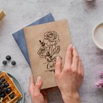 Quaderno in pelle PU personalizzato con fiori di nascita 200 pagine regalo di compleanno perfetto per famiglia e amici