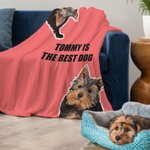 Personalised Multicolour 1-6 Pet Photos Soft Warm Throw Blanket with Text Home Decor Birthday Christmas Gift for Dog Cat Owners Lovers