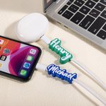 Personalised 3D Print Name USB Cable 1.5 Meter for iPhone Micro USB Type C Mobile Phone Accessory Christmas Birthday Gift for Friend Family