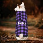 Personalizado clásico a cuadros suave caliente cachorro perro sudadera con capucha con nombre regalo de cumpleaños para el amante del animal doméstico