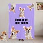 Personalised Multicolour 1-6 Pet Photos Soft Warm Throw Blanket with Text Home Decor Birthday Christmas Gift for Dog Cat Owners Lovers