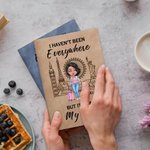 Personalized Cartoon Character World Travel Journal 200 Pages Leather Notebook with Name and Text Travel Essentials Birthday Gift for Traveler Friends