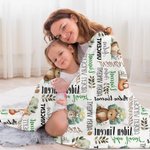 Personalised Cute Animal Bear Squirrel Fox Soft Throw Blanket with Name Baby Shower Christmas Gift for Boys Girls