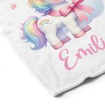 Coperta personalizzata fantasia unicorno arcobaleno bambino mese pietra miliare morbido con nome compleanno Nursery Decor Baby Shower regalo per neonato