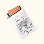 Personalised Birth Flower Bouquet Waterproof Book Sleeve with Bible Verse and Name Religious Christmas Gift for Christian Reading Lovers