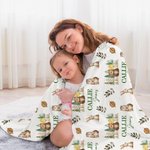 Personalizzato carino animale orso scoiattolo morbido lancio coperta con nome Baby Shower regalo di Natale per ragazzi ragazze