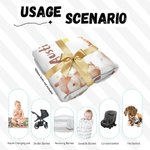Personalised Bear Squirrel Woodland Animal Swaddle Blanket and Hat Set with Name Birthday Baby Shower Gift for Newborn Kids