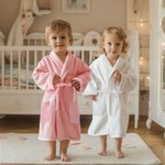 Personalized Flush Baby Bathrobe Dressing Gown with Embroidered Name Soft Super Absorbent Daily Use Birthday Baby Shower Gift for Baby Toddler