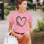 Personlig hjerte akvarell fødsel blomst Crewneck T-skjorte med 1-6 barnas navn Bursdag morsdagsgave til mamma bestemor