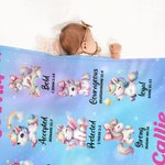 Couverture chaude et douce avec nom et verset biblique Décoration de chambre d'enfant Cadeau de baptême pour fille