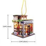 Mini adorno acrílico personalizado de librería con texto Bookshop Decoración plana para árbol de Navidad Regalo para ratón de biblioteca Amantes de lo