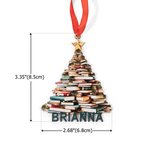 Ornamento in legno personalizzato per l'albero dei libri di Natale con nome Decorazione per la biblioteca Regalo di Natale per i topi di biblioteca Am