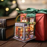 Mini adorno acrílico personalizado de librería con texto Bookshop Decoración plana para árbol de Navidad Regalo para ratón de biblioteca Amantes de lo