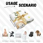 Personalised Jungle Safari Animal Swaddle Blanket and Hat Set with Name Birthday Baby Shower Gift for Newborn Kids