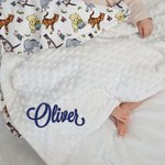 Personalized Cute Classic Winnie the Pooh Soft Baby Security Blanket with Dotted Backing and Embroidery Name Baby Shower Birthday Gift for Boys Girls