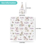 Couverture et bonnet d'emmaillotage de licorne fantaisie personnalisés avec nom Cadeau de douche d'anniversaire pour nouveau-né enfant