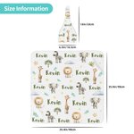 Personalised Jungle Safari Animal Swaddle Blanket and Hat Set with Name Birthday Baby Shower Gift for Newborn Kids
