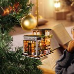 Mini adorno acrílico personalizado de librería con texto Bookshop Decoración plana para árbol de Navidad Regalo para ratón de biblioteca Amantes de lo
