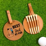 Personalizzato Cartoon Character Best Dad Mom by Par Golf Tee Storage Bag con nome Regalo di Natale per il giocatore di golf Golf