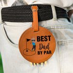 Personalizzato Cartoon Character Best Dad Mom by Par Golf Tee Storage Bag con nome Regalo di Natale per il giocatore di golf Golf