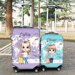Personalised Cartoon Character Elastic Luggage Cover Protector Fits 18-32 Inch Suitcase Travel Accessories Birthday Gift for Boys Girls