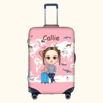 Personalised Cartoon Character Elastic Luggage Cover Protector Fits 18-32 Inch Suitcase Travel Accessories Birthday Gift for Boys Girls