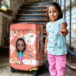 Personalised Cartoon Character Elastic Luggage Cover Protector Fits 18-32 Inch Suitcase Travel Accessories Birthday Gift for Boys Girls