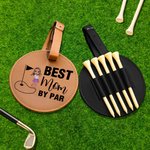 Personalizzato Cartoon Character Best Dad Mom by Par Golf Tee Storage Bag con nome Regalo di Natale per il giocatore di golf Golf