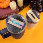 Personalizado Fantasma Bruja Calabaza Halloween Elemento Acrílico Glitter Vaso Placa de Nombre Etiqueta Accesorios para Stanley Fiesta de Halloween Re