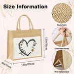 Personlig hjärta 1-6 födelseblomma återanvändbar jute totepåse med namn jul födelsedagspresent till mormor mamma