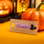 Personalizado Fantasma Bruja Calabaza Halloween Elemento Acrílico Glitter Vaso Placa de Nombre Etiqueta Accesorios para Stanley Fiesta de Halloween Re