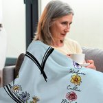 Cœur 1-6 aquarelle naissance fleurs Couverture douce avec noms Noël Anniversaire Cadeau pour Maman Grand-mère