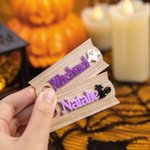 Personalizado Fantasma Bruja Calabaza Halloween Elemento Acrílico Glitter Vaso Placa de Nombre Etiqueta Accesorios para Stanley Fiesta de Halloween Re