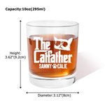 Personalisierte Coole Katze Vater Vater 10oz graviert Old Fashioned Whiskey Rocks Glas mit Namen lustig Geburtstagsgeschenk für Männer Katzenbesitzer