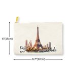 Gepersonaliseerd aquarel landmark make-up tasje met naam Verjaardag Kerstcadeau voor vrouwen