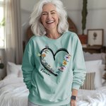 Spersonalizowana bluza rozpinana Heart Birth Flower z 1 - 6 imionami Urodziny Dzień Matki Boże Narodzenie Prezent dla mamy babci