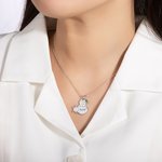 Personalised Dainty Baby Birth Stats Snowman Necklace with Engraved Name and Birthstone Baby Shower Newborn Birth Announcement Gift for New Mom